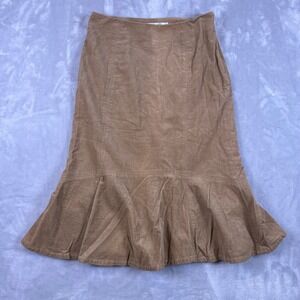 Boden Womens Tan Brown Corduroy Trumpet Midi Skirt Size US 4L WG459